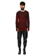 Cloud Red Layer Rib Knit Sweater