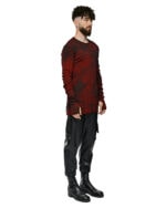 Cloud Red Layer Rib Knit Sweater