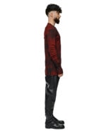 Cloud Red Layer Rib Knit Sweater