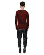 Cloud Red Asymmetric Layers Dyed Sweater