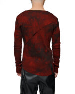 Cloud Red Asymmetric Layers Dyed Sweater