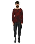 Cloud Red Asymmetric Layers Dyed Sweater