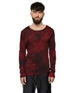 Cloud Red Asymmetric Layers Dyed Sweater