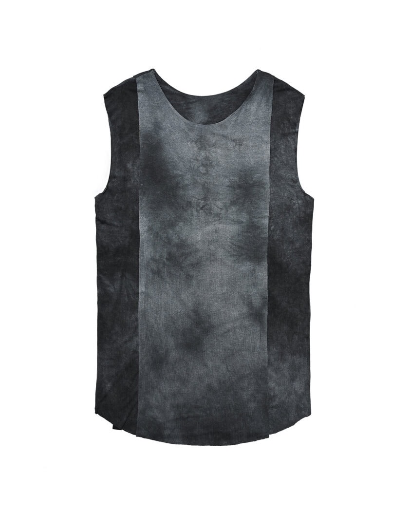 Indigo Dyed Layer Sleeveless T-Shirt