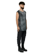 Indigo Dyed Layer Sleeveless T-Shirt