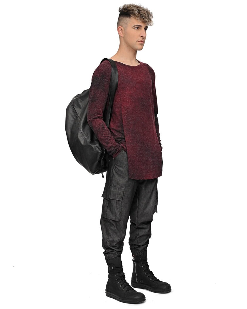 Layers Red Moss Cloud Dyed Top