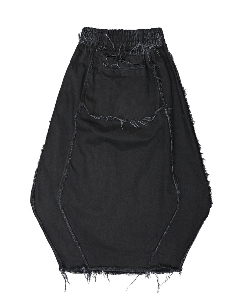 Hexa Denim Wash Volume Skirt