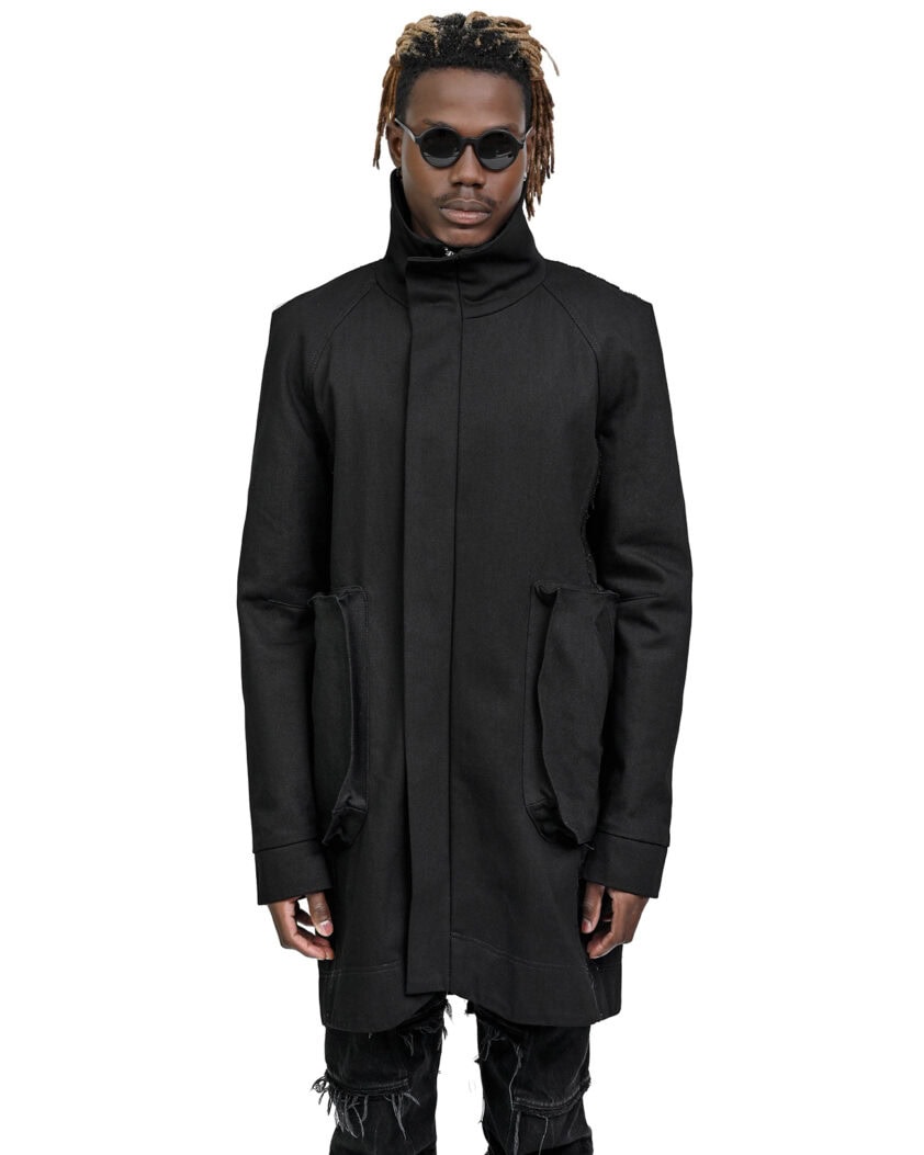 Black Denim Hexa High Parka