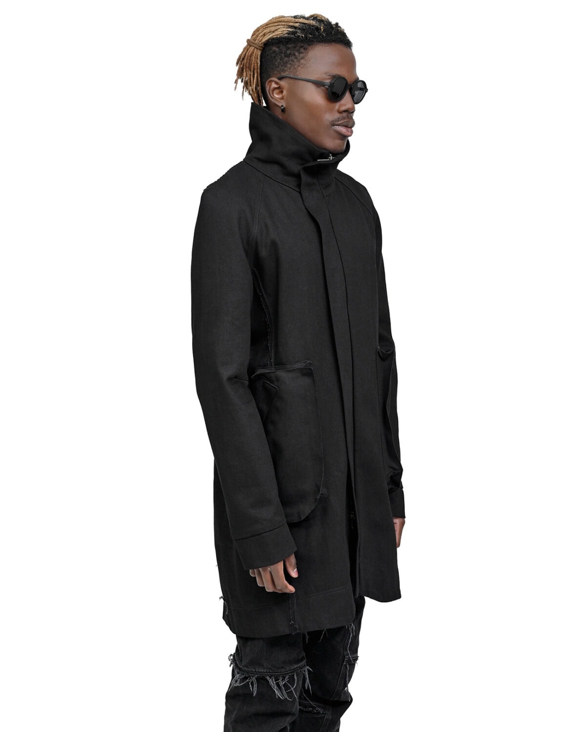 Black Denim Hexa High Parka
