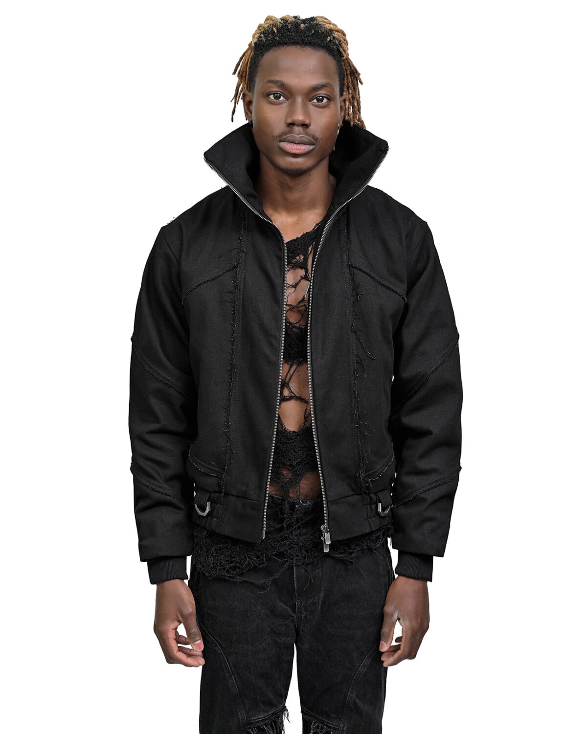 Black Hexa High Bomber Jacket