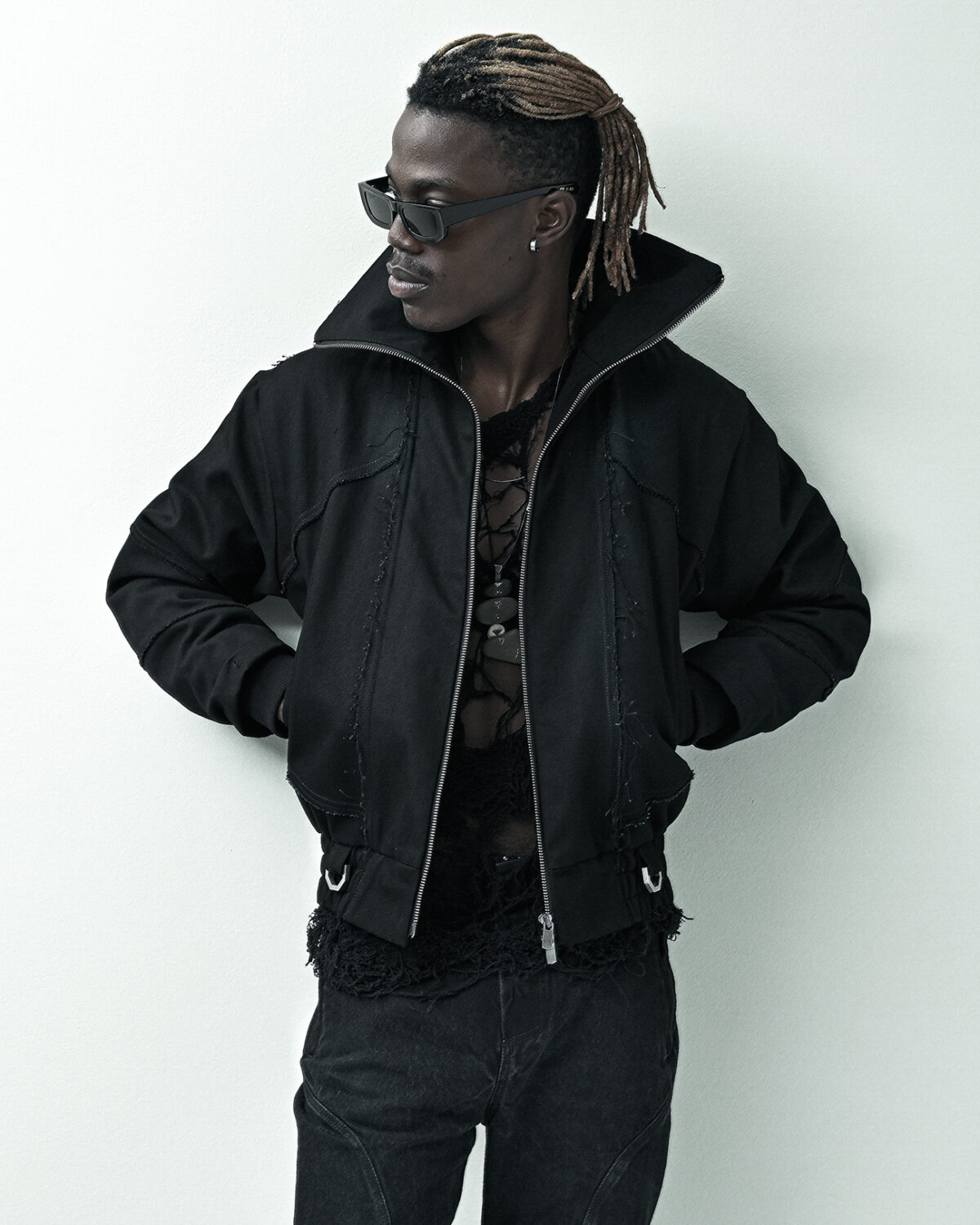 Black Hexa High Bomber Jacket