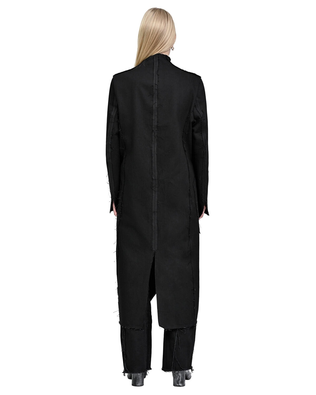 Black Long Denim Hexa Coat