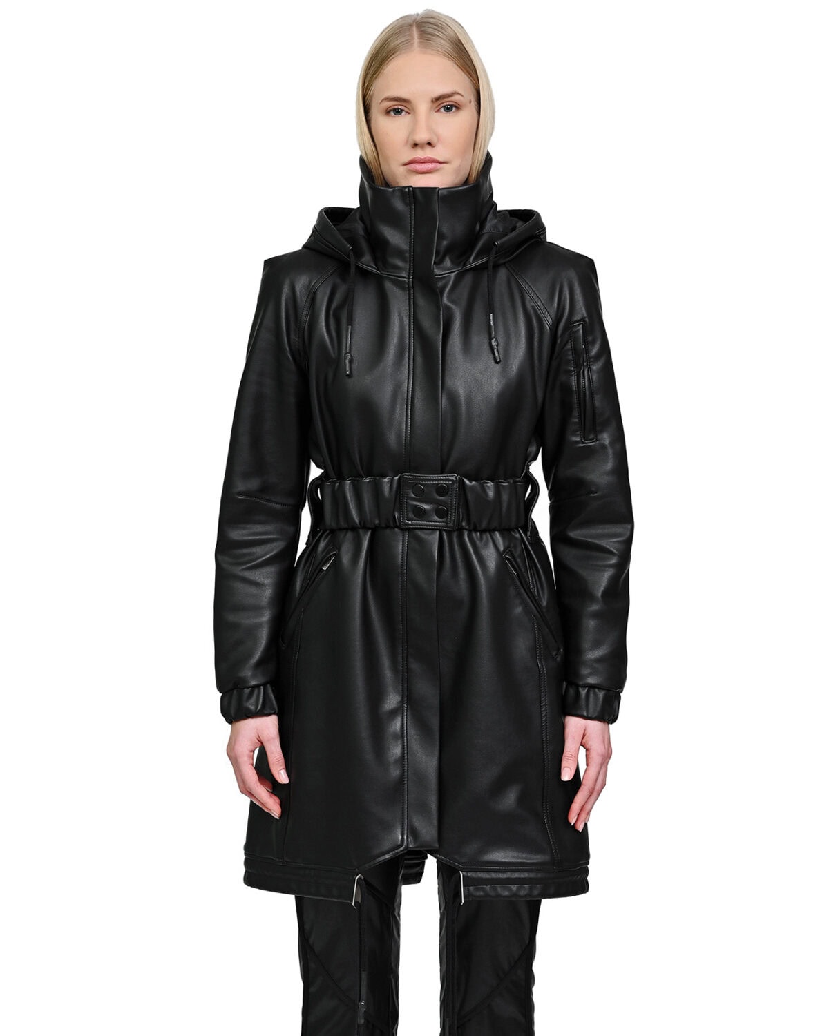 Construct Vegan Leather Cinched Parka