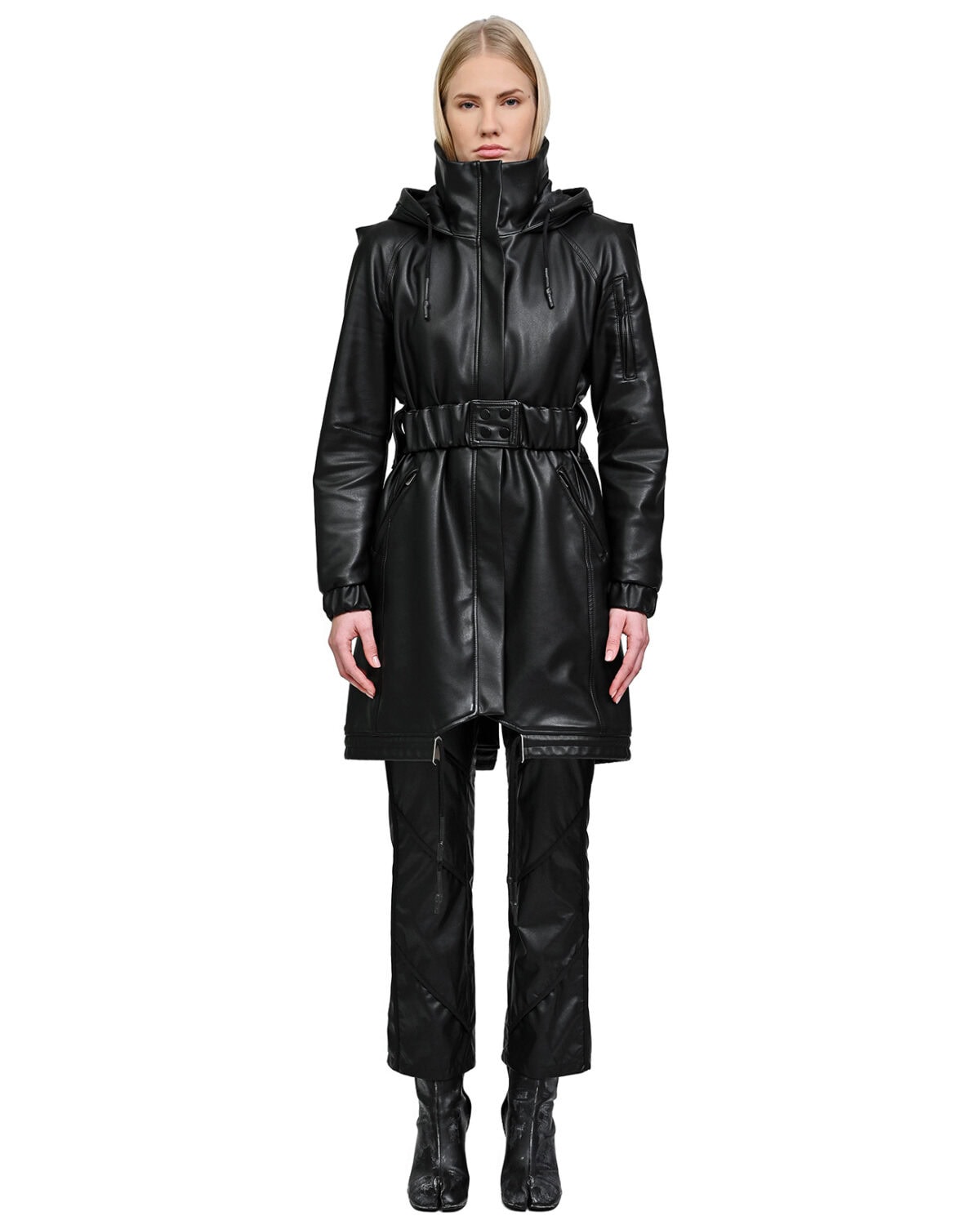 Construct Vegan Leather Cinched Parka