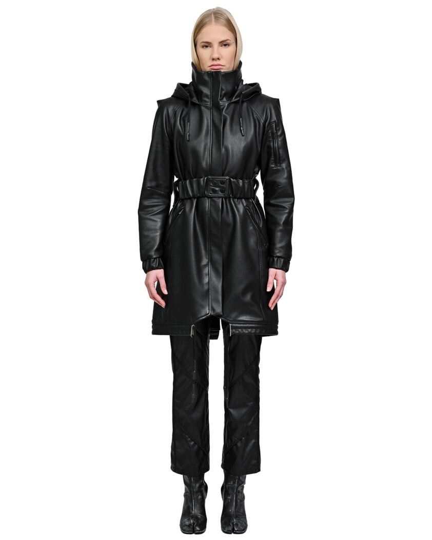 Construct Vegan Leather Cinched Parka