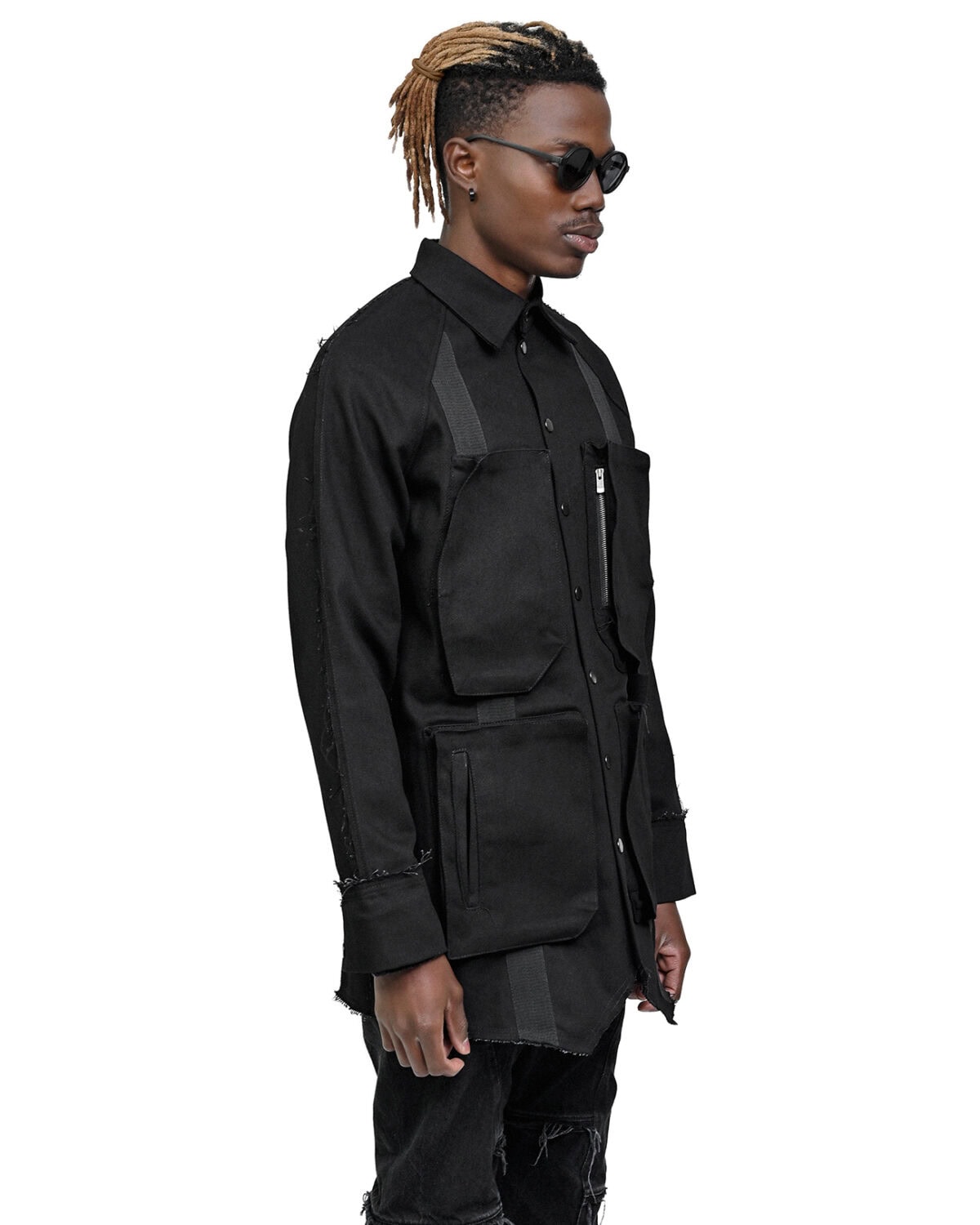 Denim Hexa Cargo Shirt Jacket