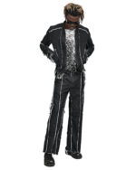 String Denim Raw Edge Trousers