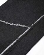 String Denim Raw Edge Trousers