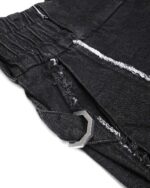 String Denim Raw Edge Trousers