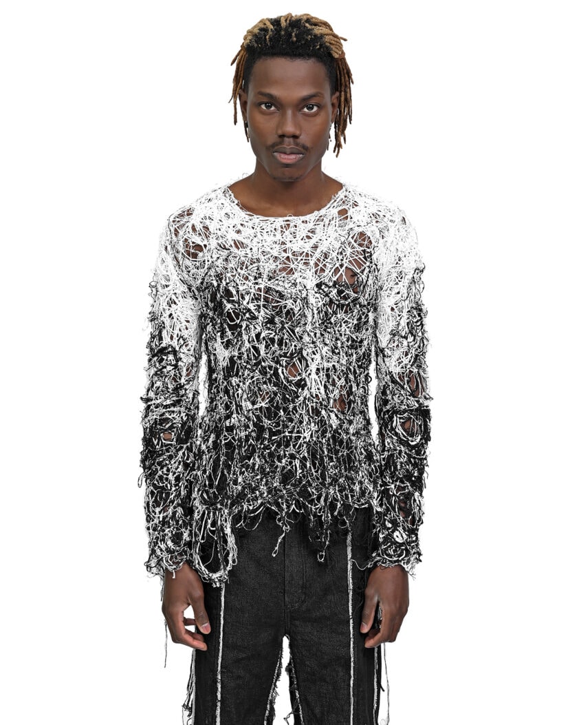 Fiber Bond String Contrast Sweater