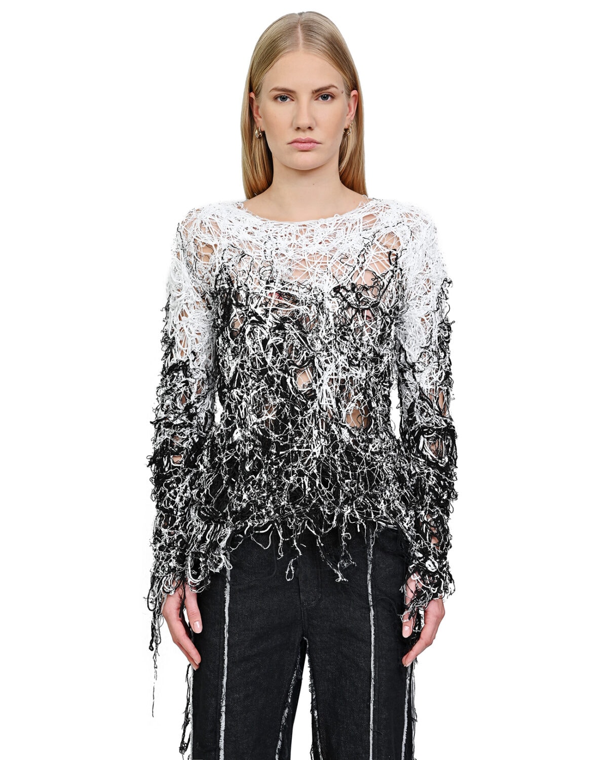 Fiber Bond String Contrast Sweater