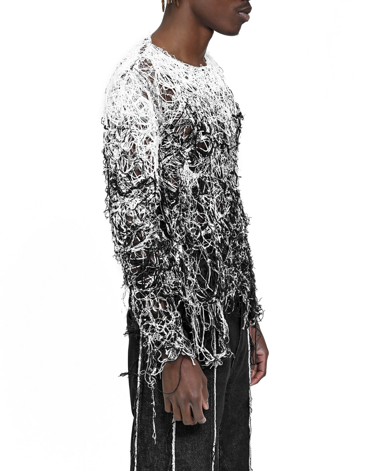 Fiber Bond String Contrast Sweater