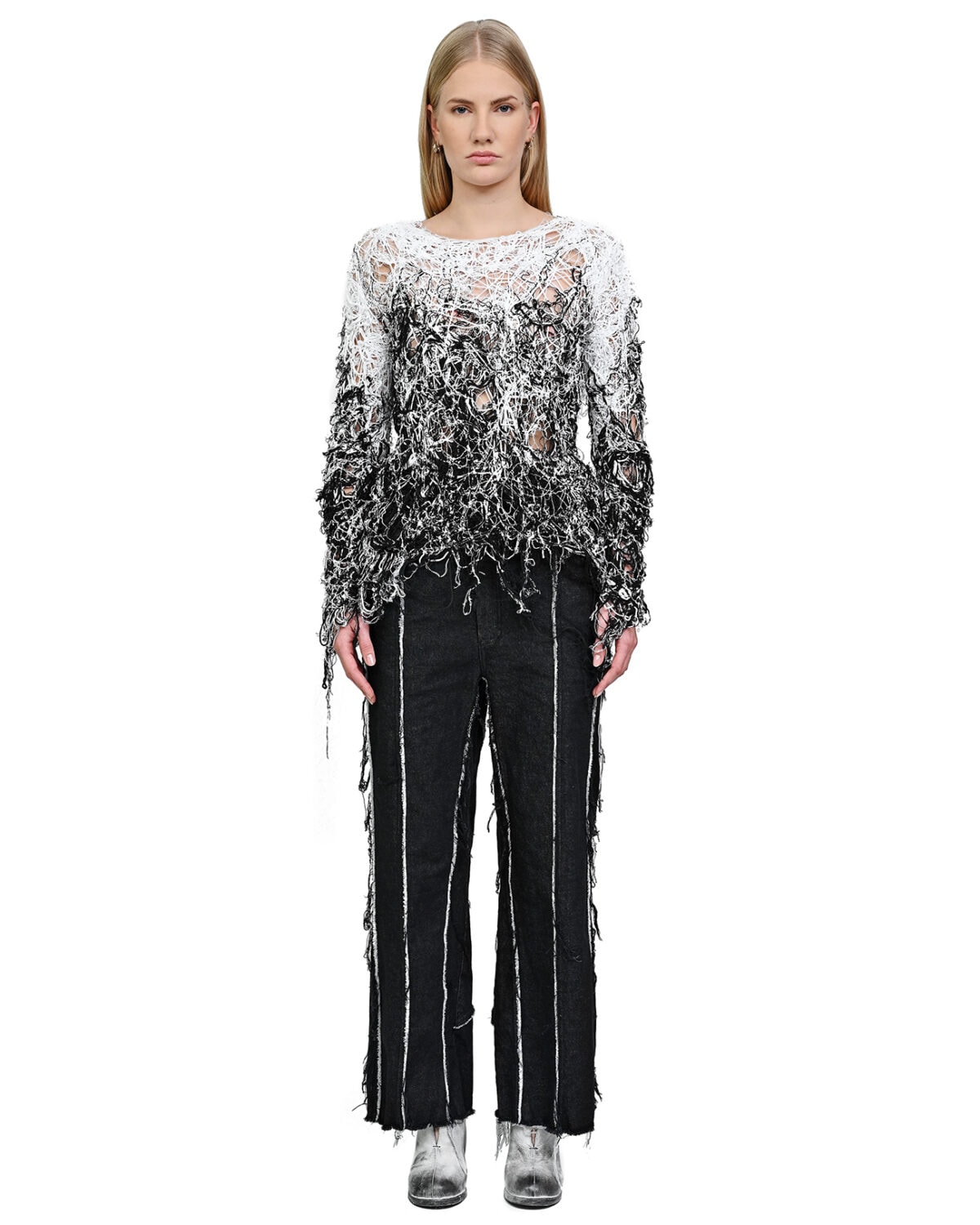 Fiber Bond String Contrast Sweater