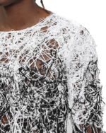 Fiber Bond String Contrast Sweater