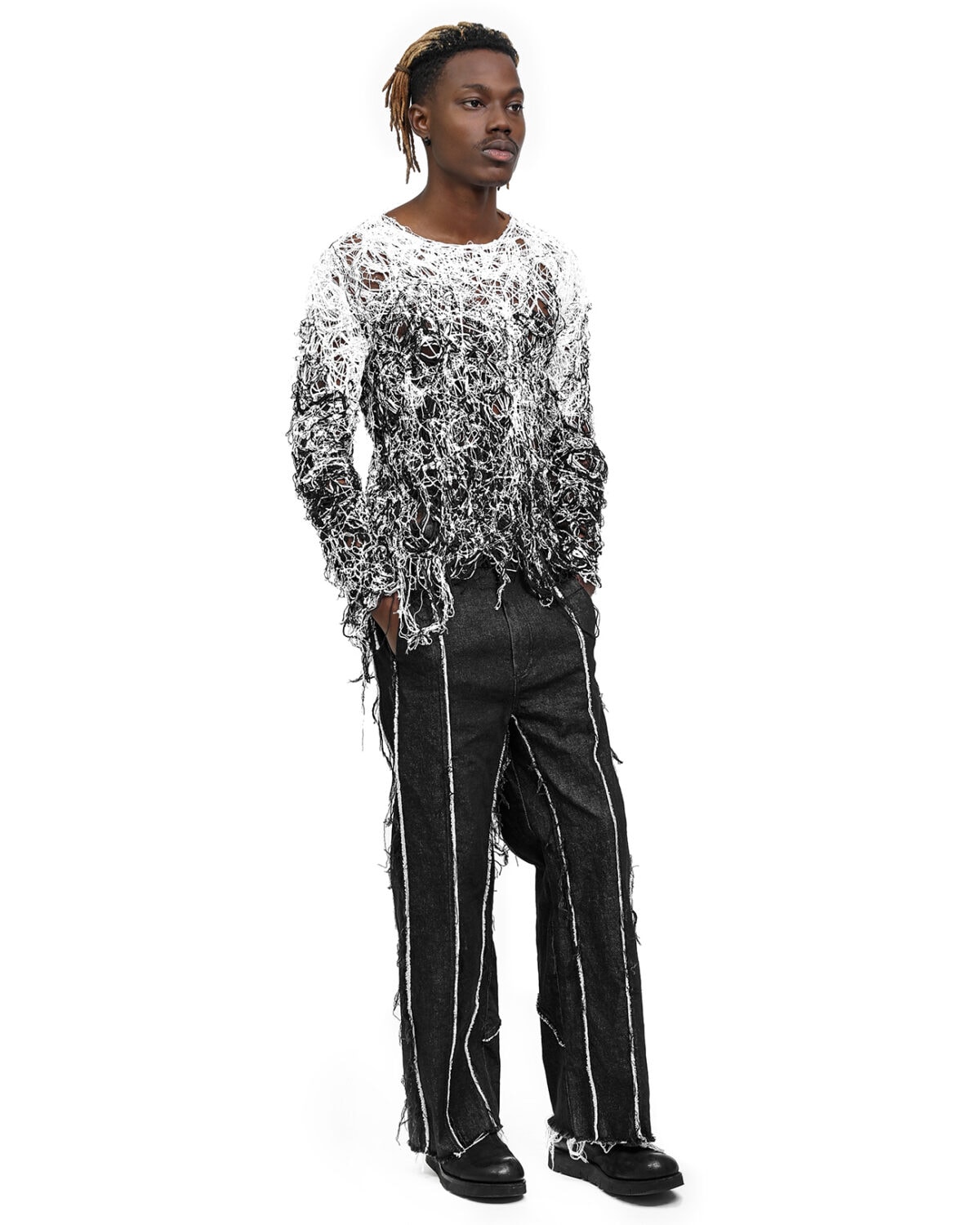 Fiber Bond String Contrast Sweater