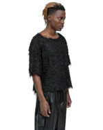 Fiber Bond Loose Crop Cut T-shirt