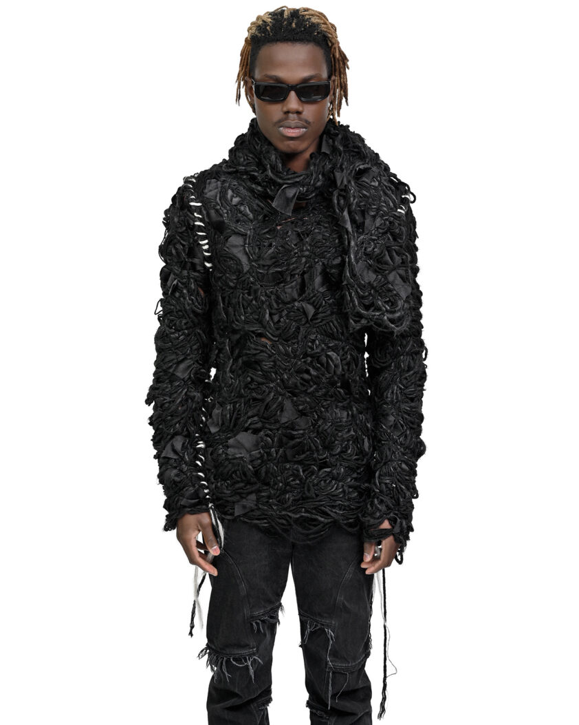 Fiber Bond Friction Wool Scarf Sweater