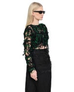 Fiber Bond Wrangle Crop Cut Sweater