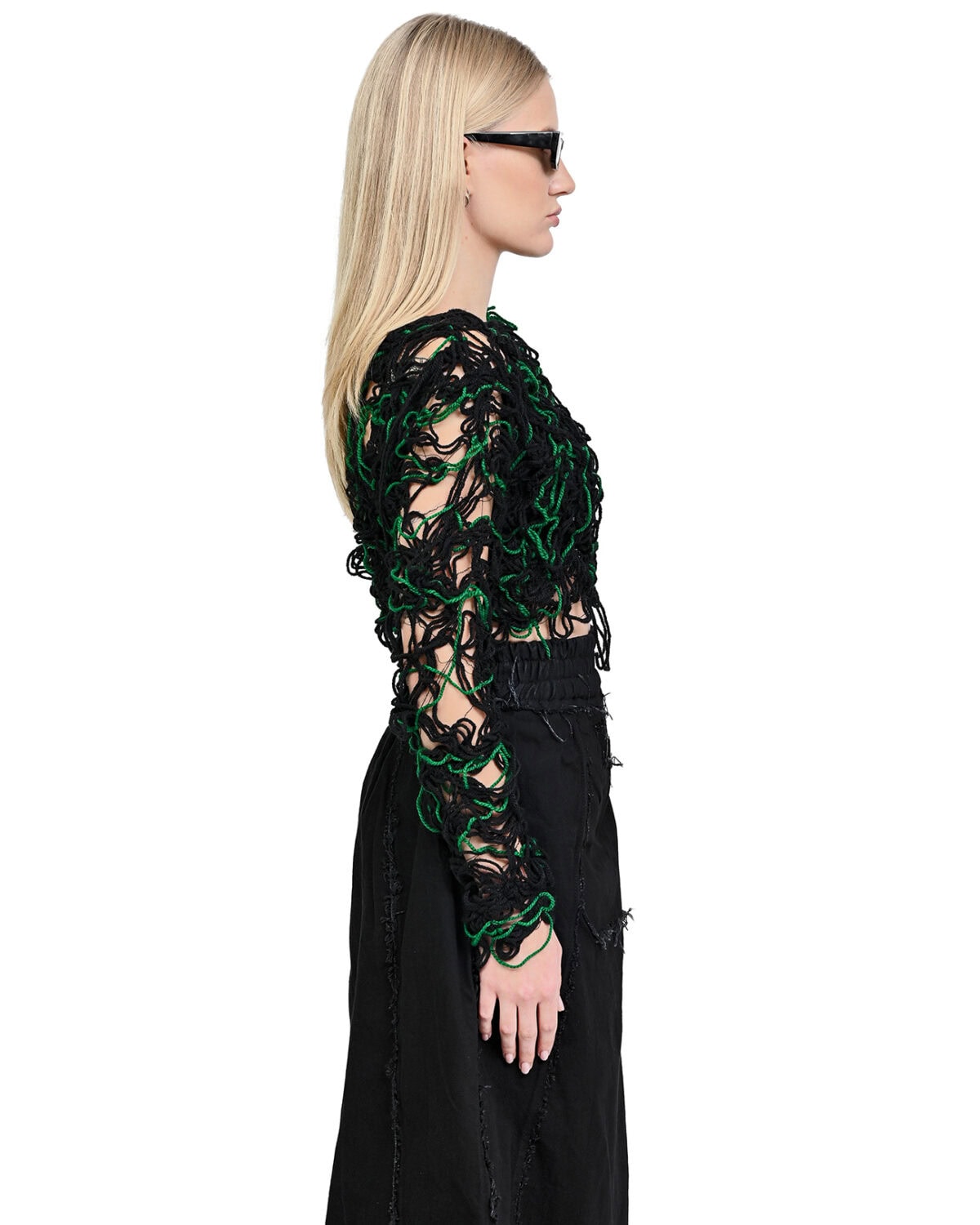 Fiber Bond Wrangle Crop Cut Sweater