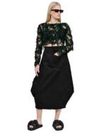 Fiber Bond Wrangle Crop Cut Sweater