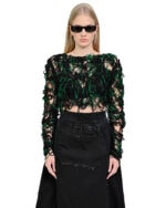 Fiber Bond Wrangle Crop Cut Sweater