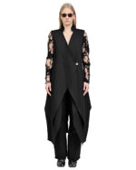 Hexa Long Layers Sleeveless Coat