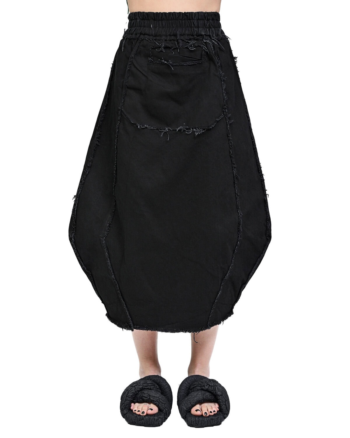 Hexa Denim Wash Volume Skirt