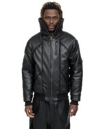 Leather Bomber Wool Insulate Jacket