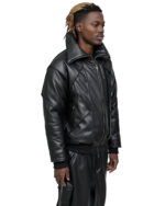 Leather Bomber Wool Insulate Jacket