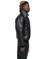 Leather Bomber Wool Insulate Jacket