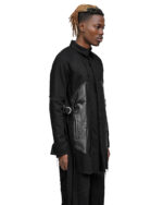 Leather Denim Hexa Shirt Jacket