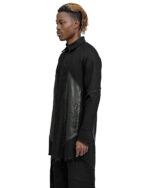 Leather Denim Hexa Shirt Jacket