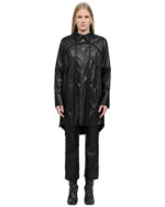 Particle Angle Cut Leather Overshirt