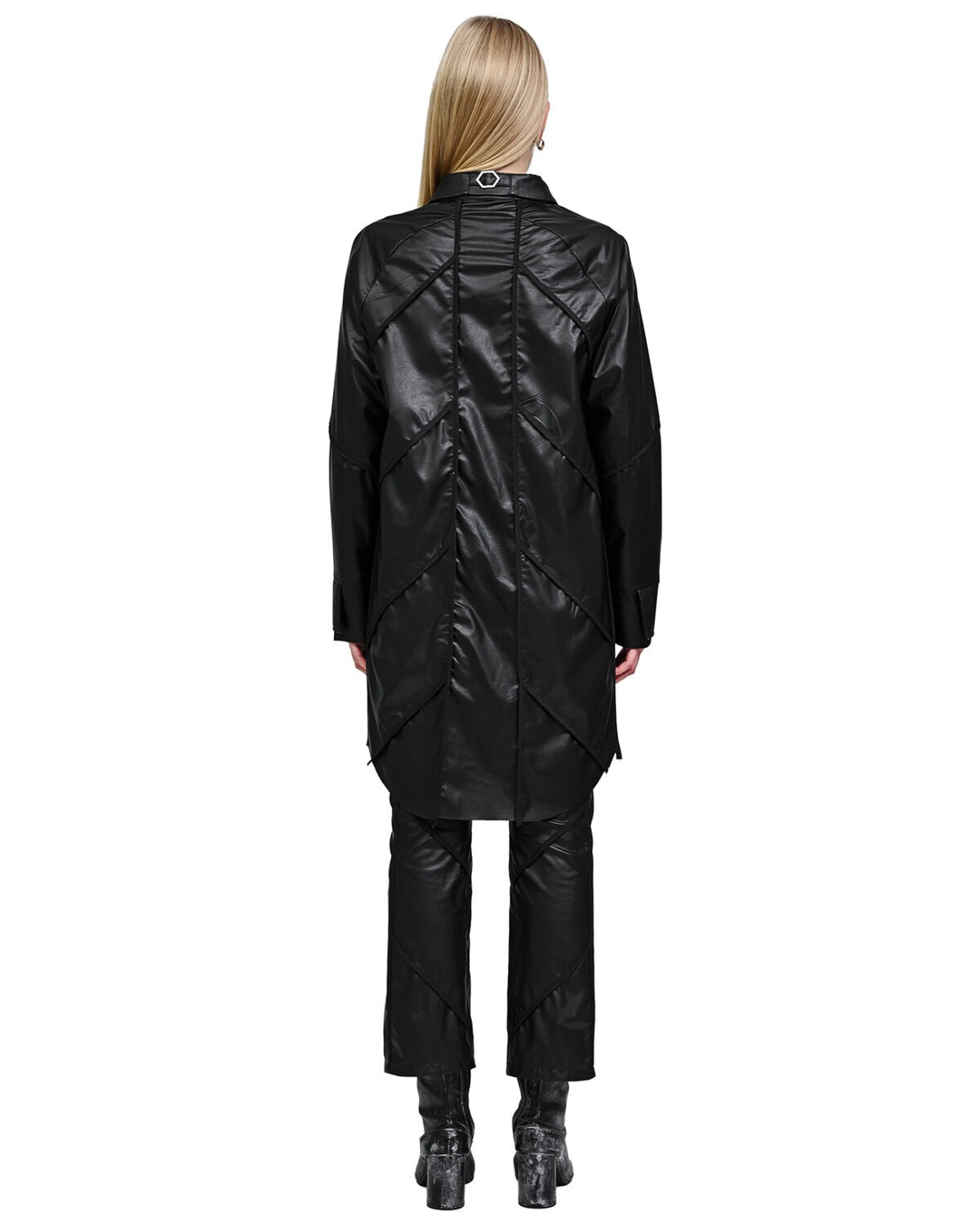 Particle Angle Cut Leather Overshirt