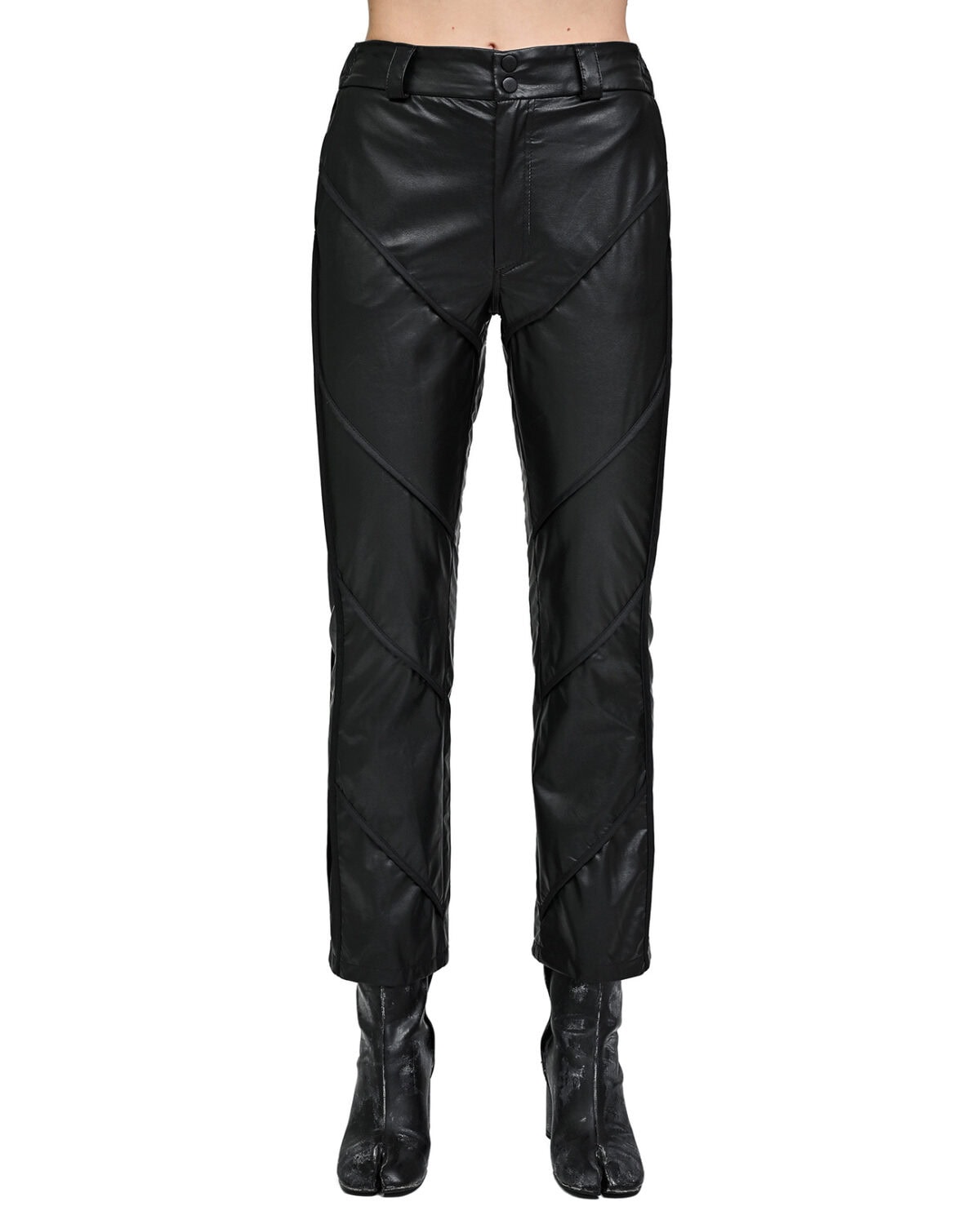 Particle Angle Cut Leather Pants