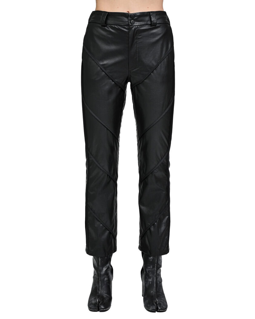 Particle Angle Cut Leather Pants