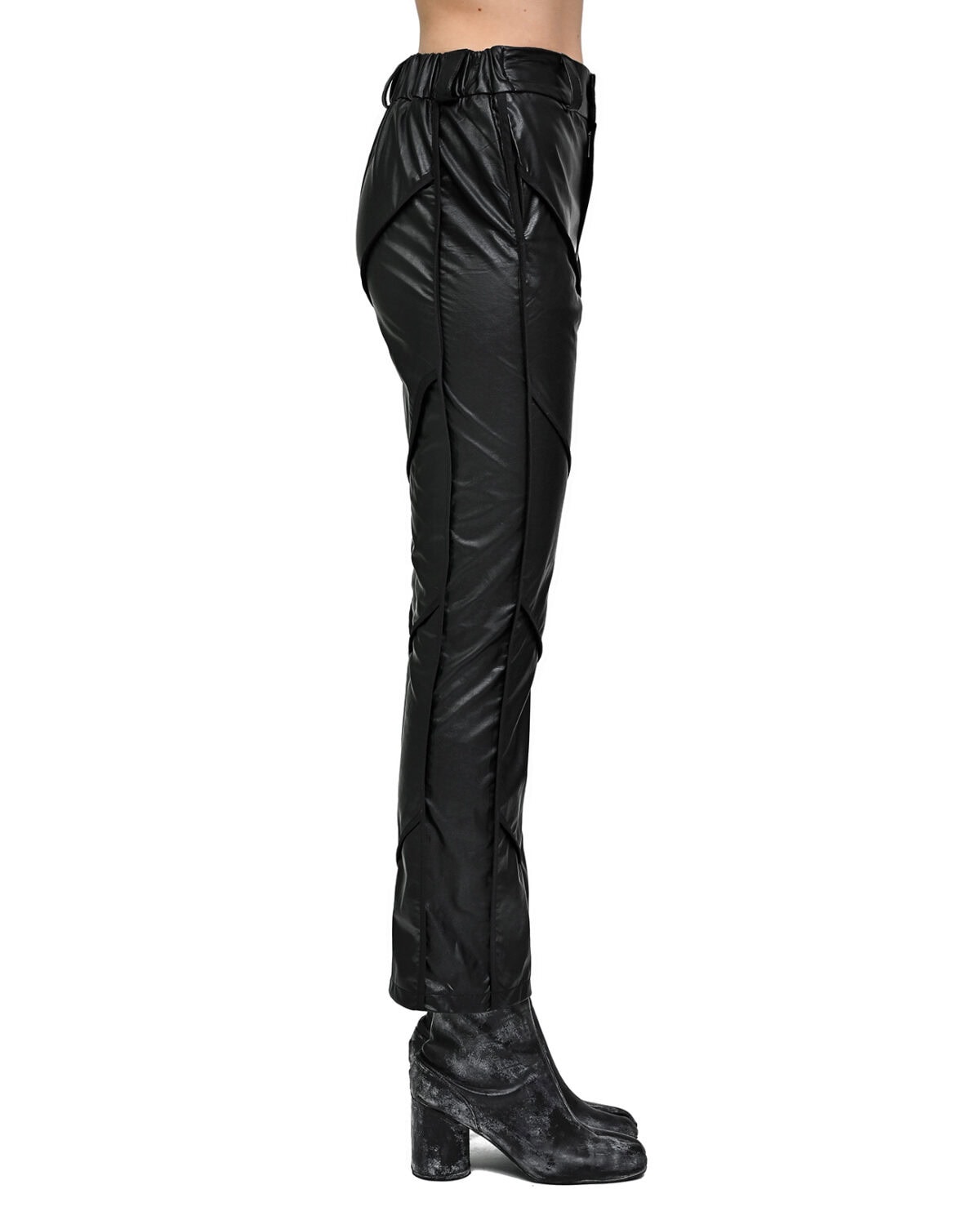 Particle Angle Cut Leather Pants