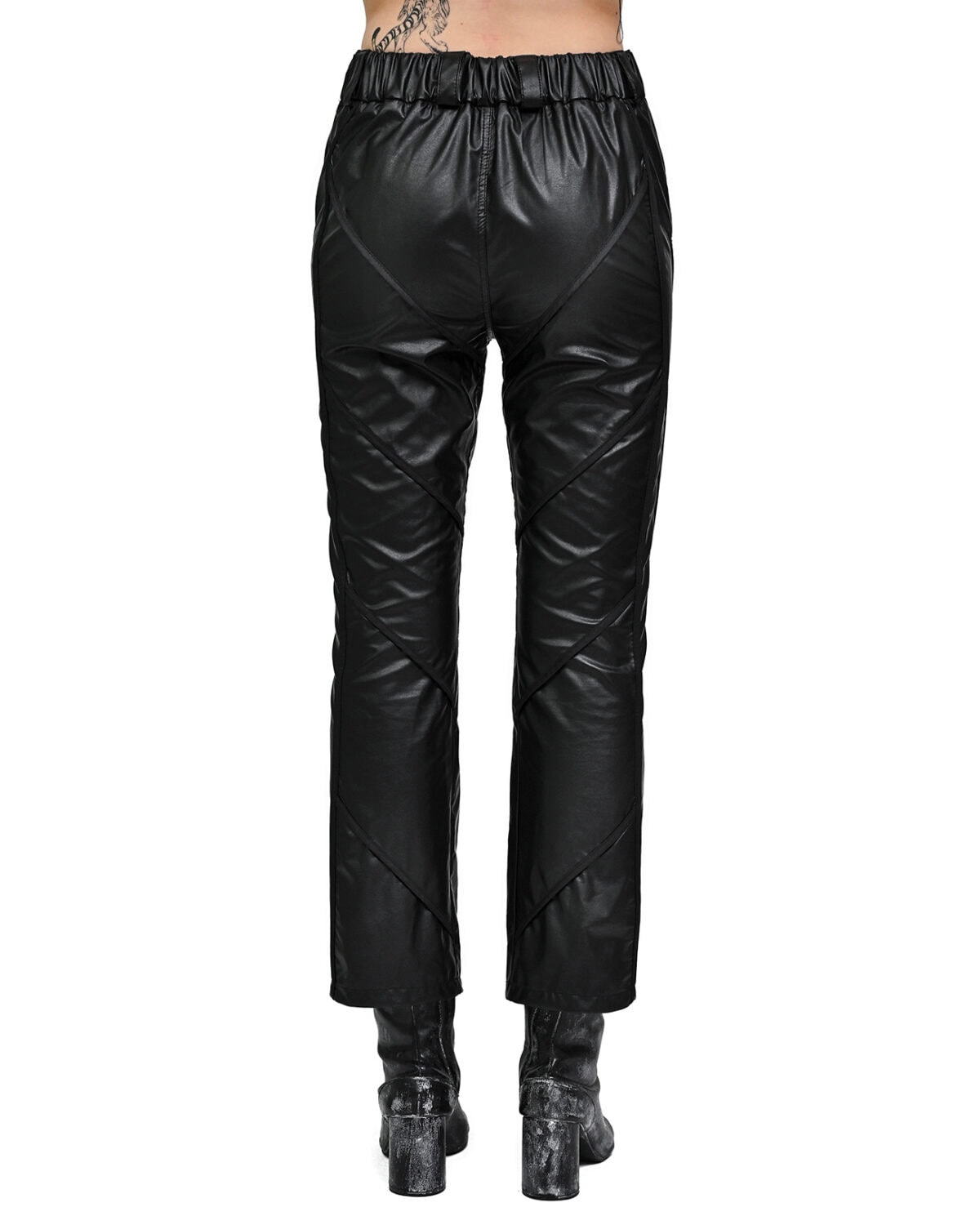Particle Angle Cut Leather Pants