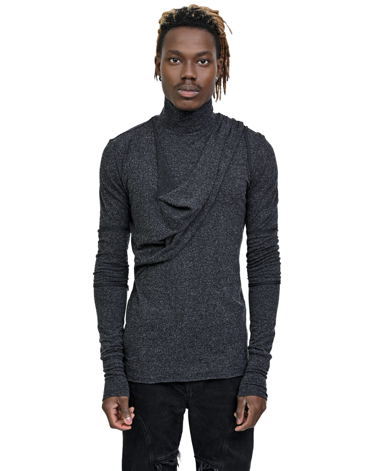 Sphere Draped Layers Turtleneck