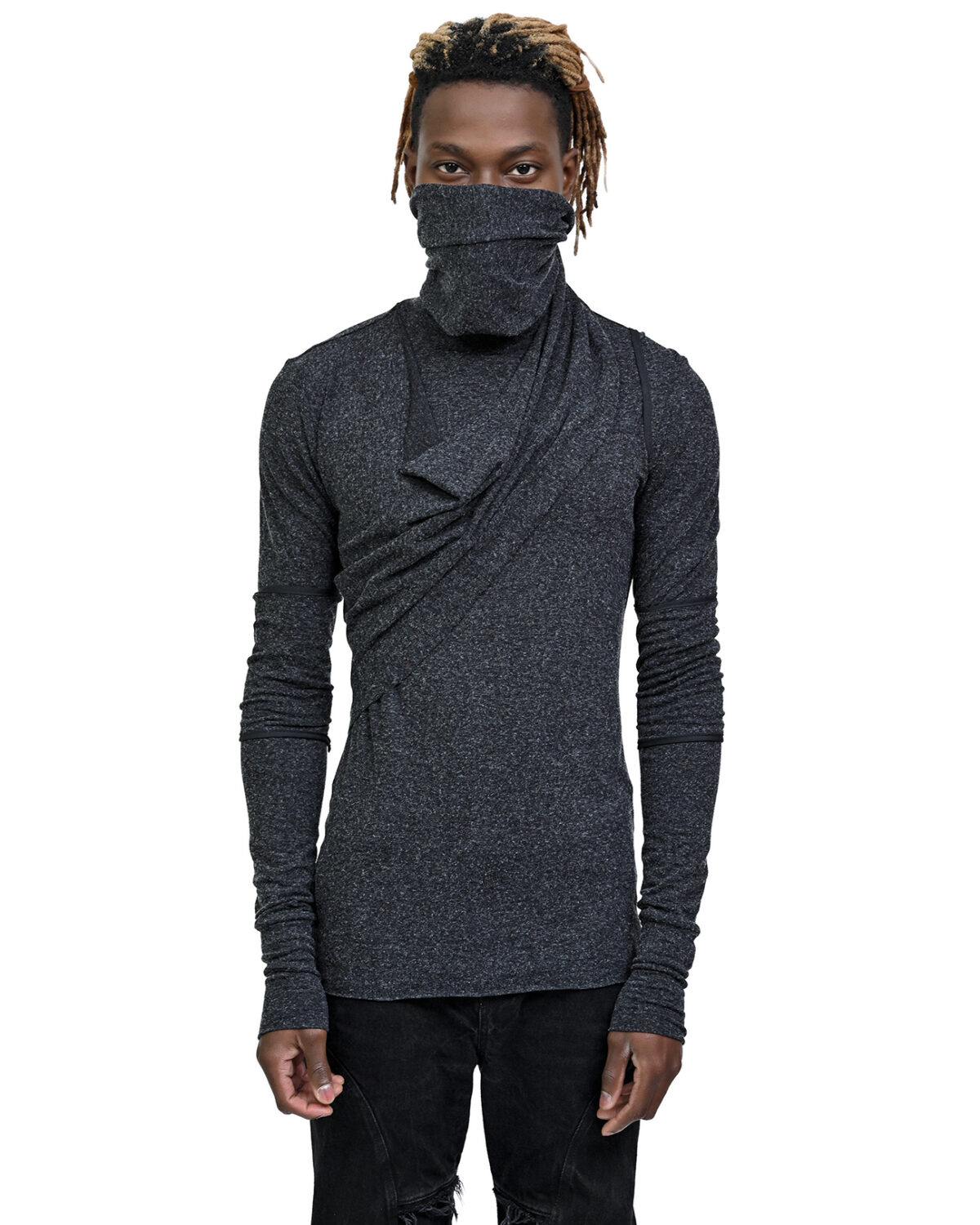 Sphere Draped Layers Turtleneck